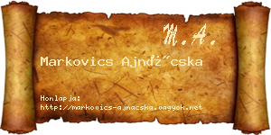 Markovics Ajnácska névjegykártya